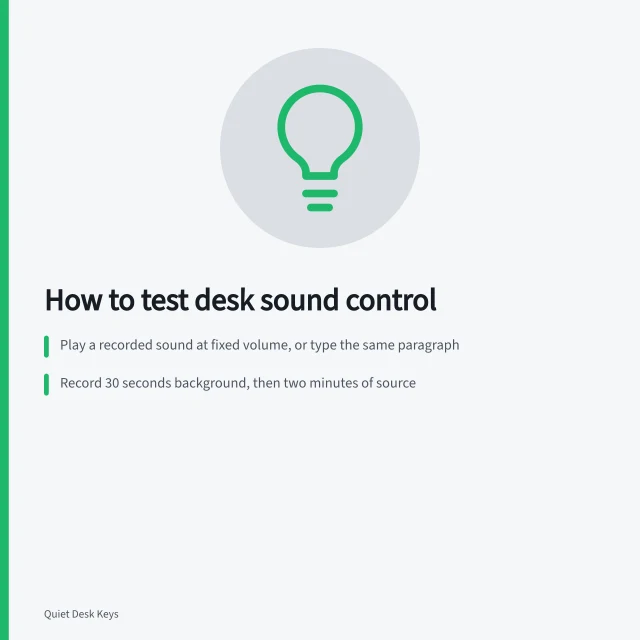Microphone and marked tape positions for repeatable desk sound testing. Best desk sound control products in 2027, ranked with reasons