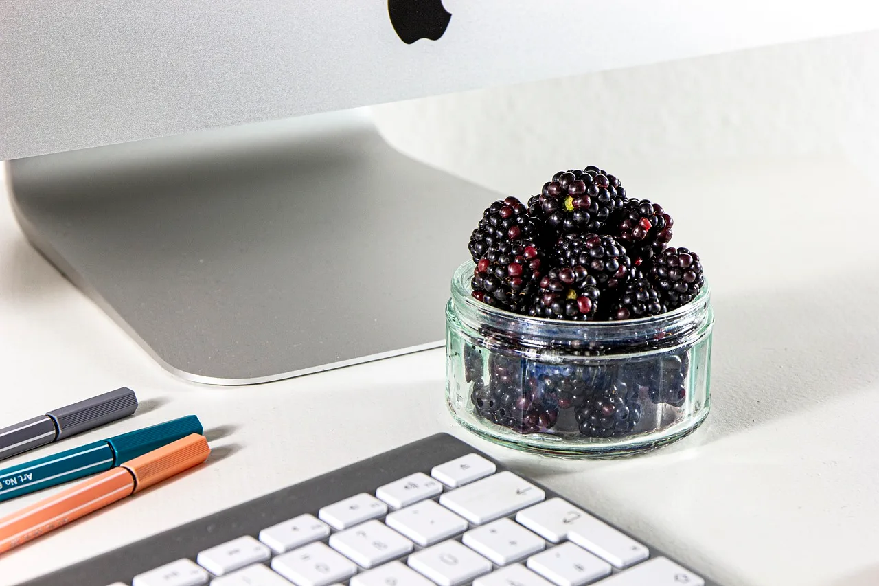 keyboard, brambles, desktop, computer, pens, work, business, technology, office, home office, working from home, desk, design, office supplies. Leases and building codes shape a quiet desk setup more than any product spec