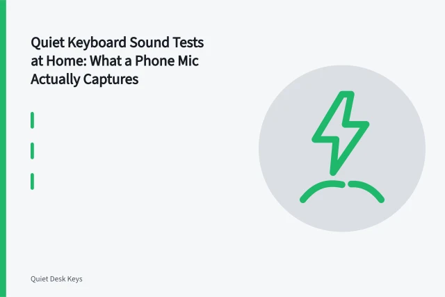 Phone on books aimed at keyboard space bar during a sound test. Quiet Keyboard Sound Tests at Home: What a Phone Mic Actually Captures