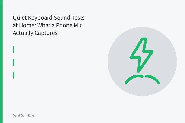 Phone on books aimed at keyboard space bar during a sound test. Quiet Keyboard Sound Tests at Home: What a Phone Mic Actually Captures