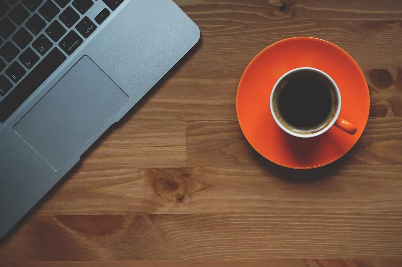 cup of coffee, laptop, office, macbook, workspace, coffee break, technology, wooden table, computer, coffee, espresso, flat lay, laptop, laptop, laptop, office, office, office, off
